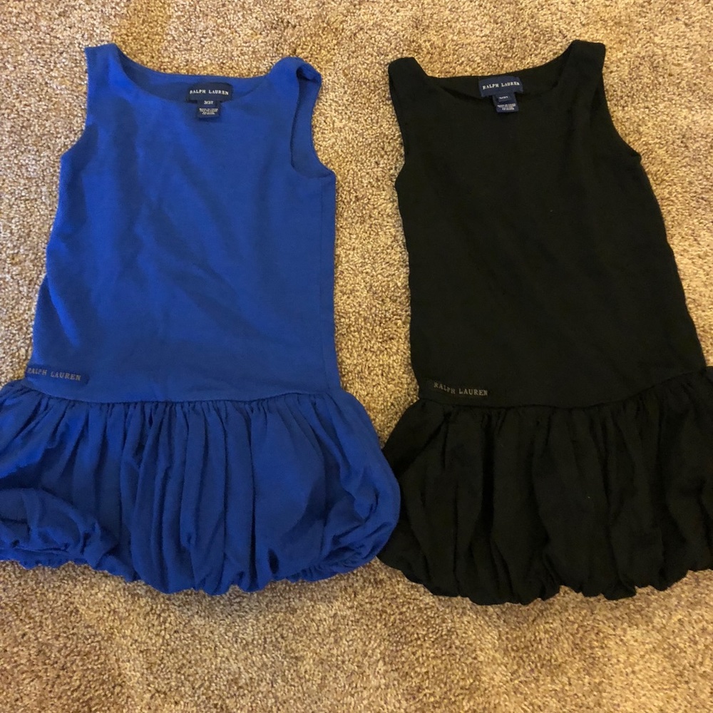 Girls Polo dress 3T blue and black combo